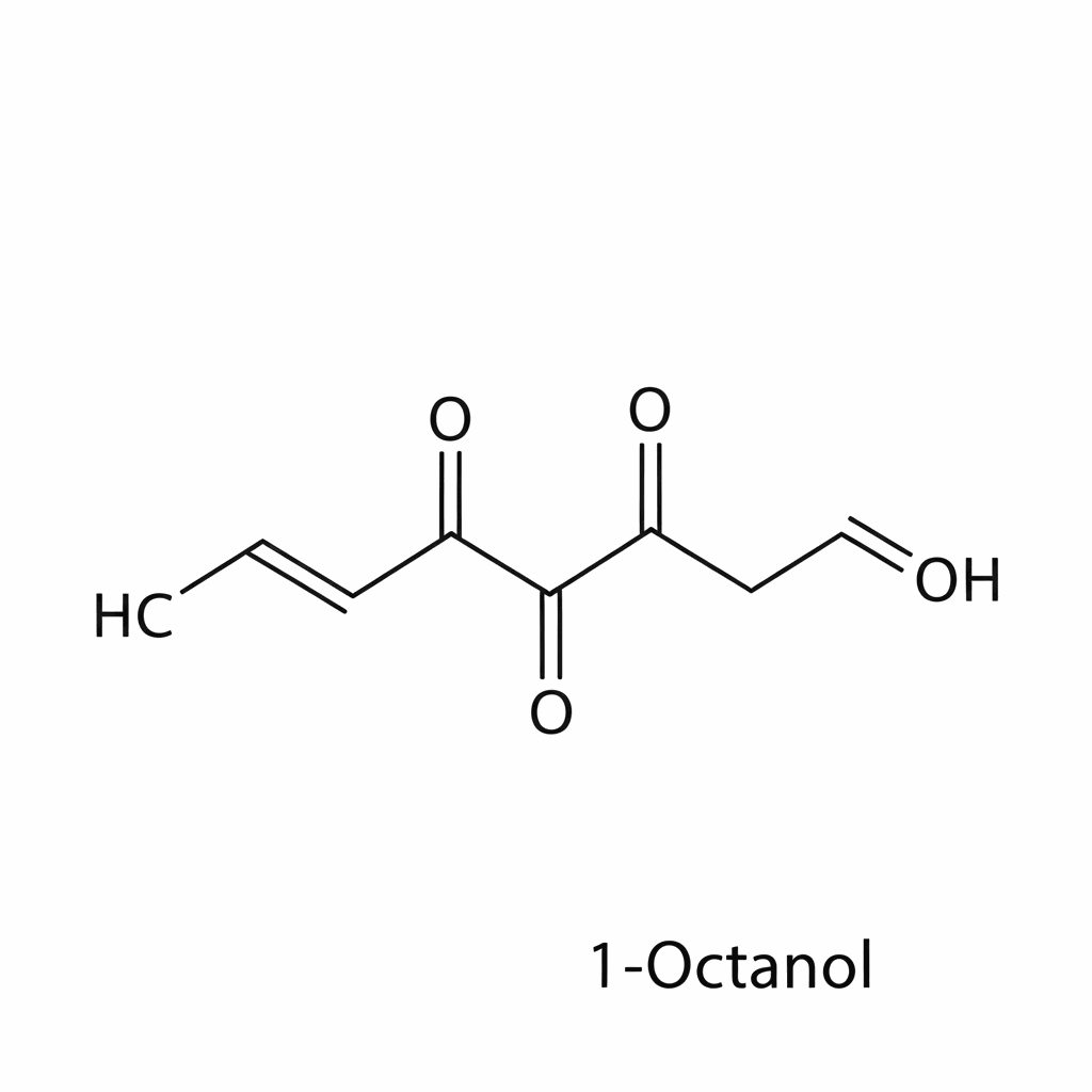 Chemical structure of 1-Octanol (C8 Alcohol)