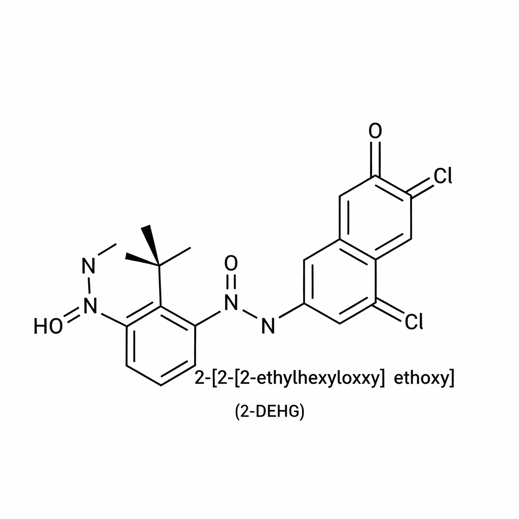 Molecular structure of 2-DEHG (2-[2-[(2-Ethylhexyl)oxy]ethoxy]ethanol)