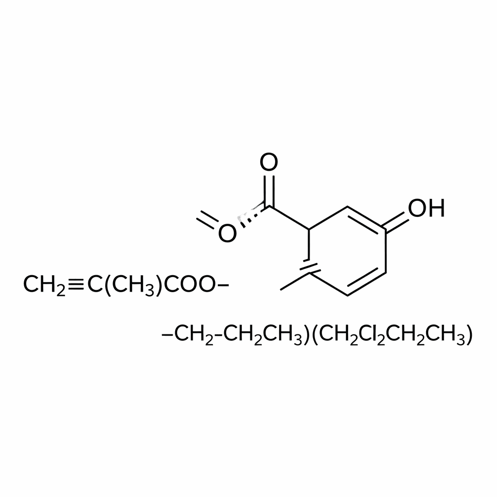 Structural formula of 2-Ethylhexyl Methacrylate (EHMA)