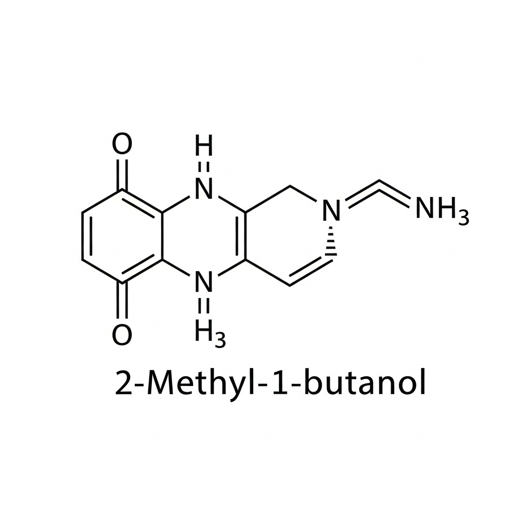 Chemical structure of 2-Methyl-1-Butanol (Active Amyl Alcohol)