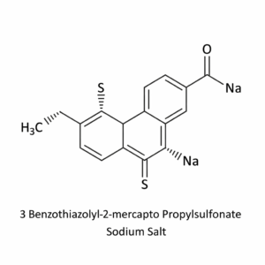 Chemical structure of 3-Benzothiazolyl-2-Mercapto Propylsulfonate Sodium Salt