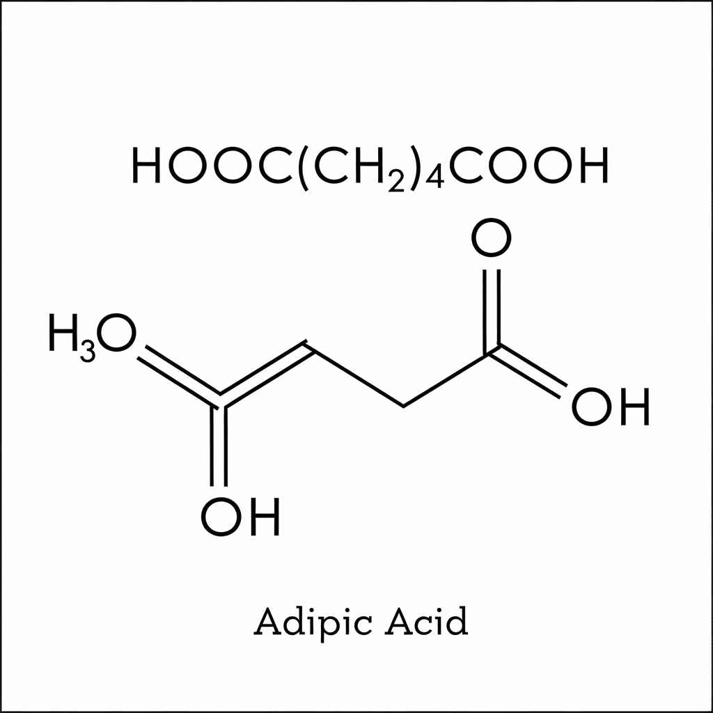 Structural formula of Adipic Acid (AA)