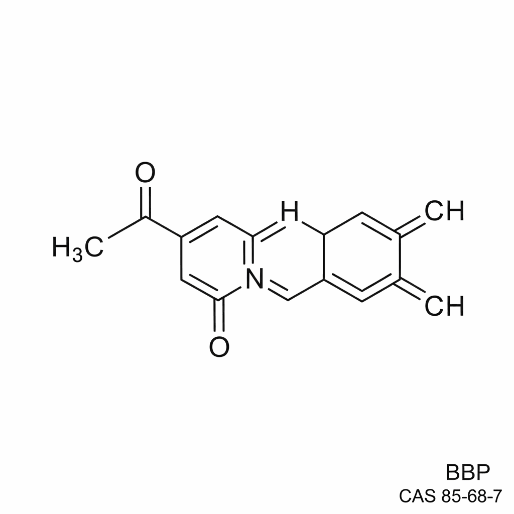 Structural formula of Butyl Benzyl Phthalate (BBP)