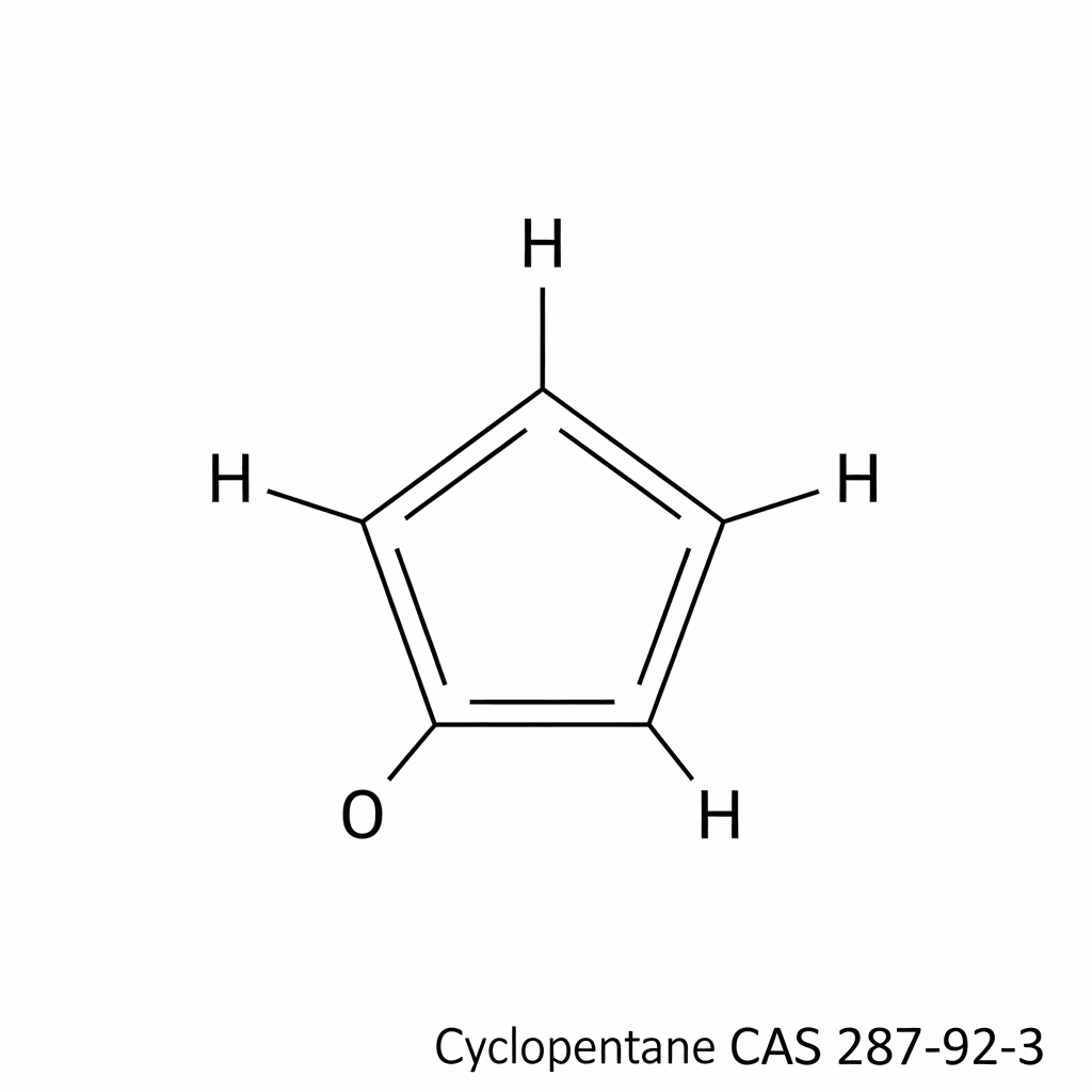 Cyclopentane molecular structure diagram