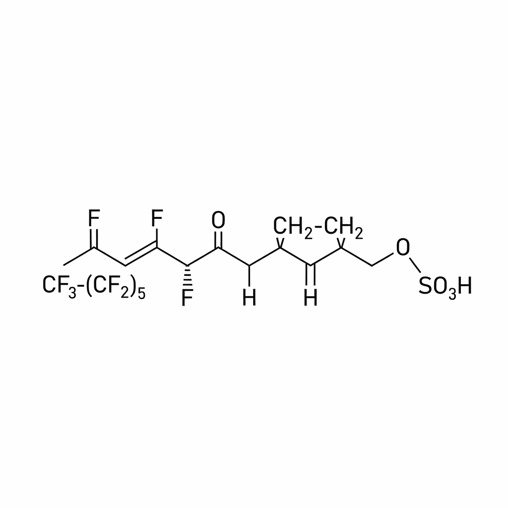 Structural formula of Perfluorohexyl Ethyl Sulfonic Acid (Chromic Acid Fog Inhibitor)