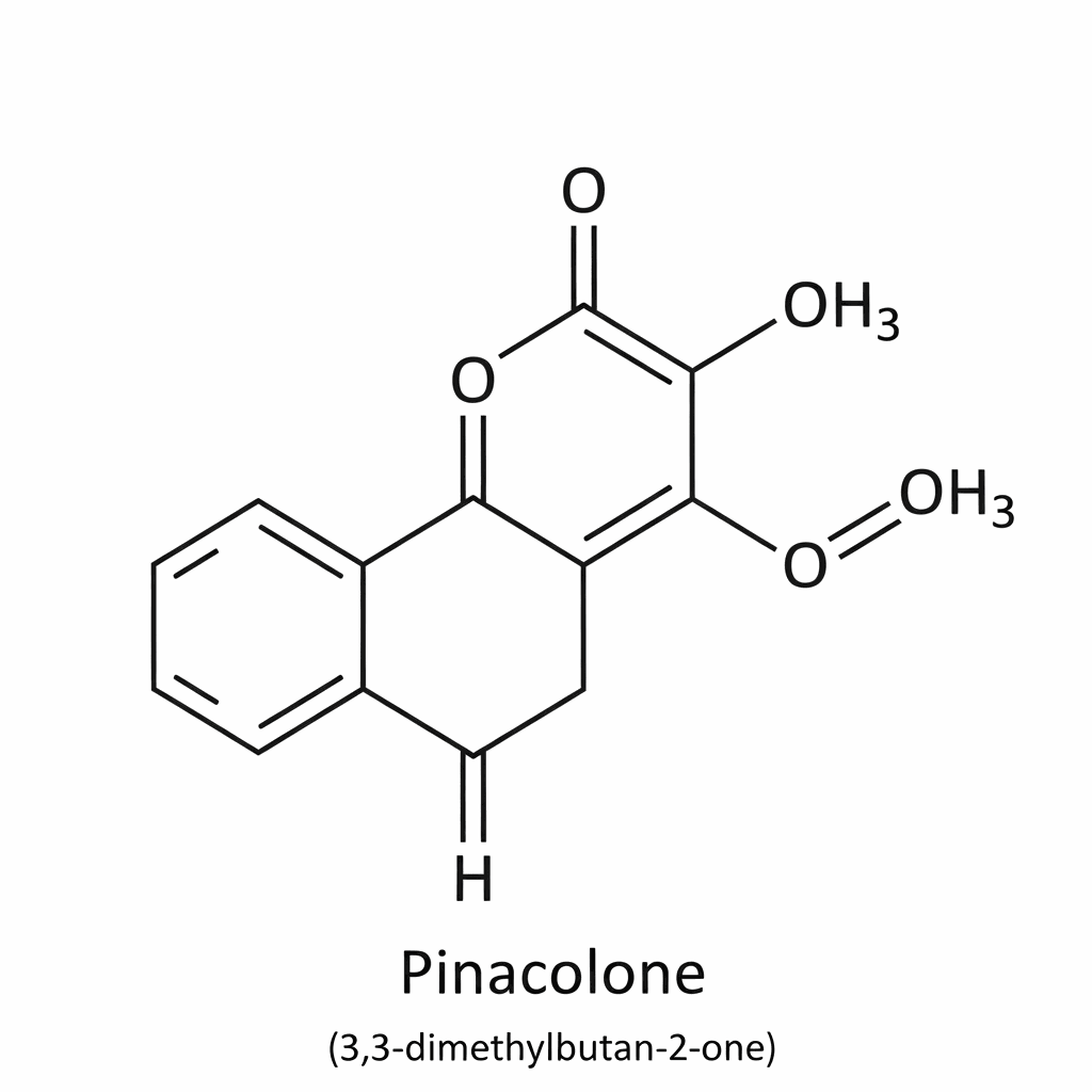 Chemical structure of Pinacolone (3,3-Dimethyl-2-butanone)