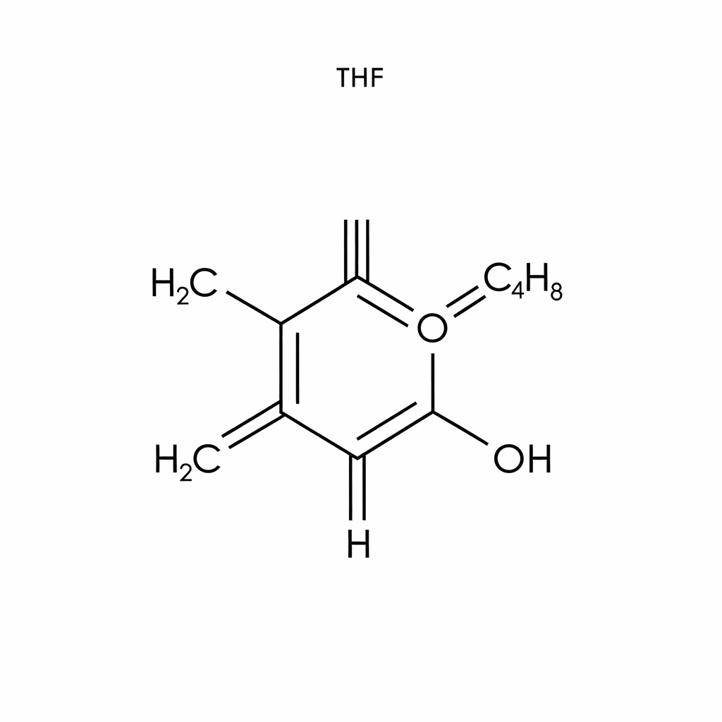 Tetrahydrofuran (THF) molecular structure